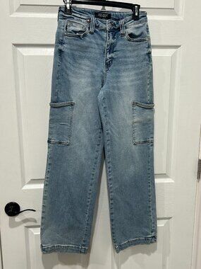 Judy Blue Los Angeles Women's Cargo Jeans Light Wash Size 5/27- Style JB88924